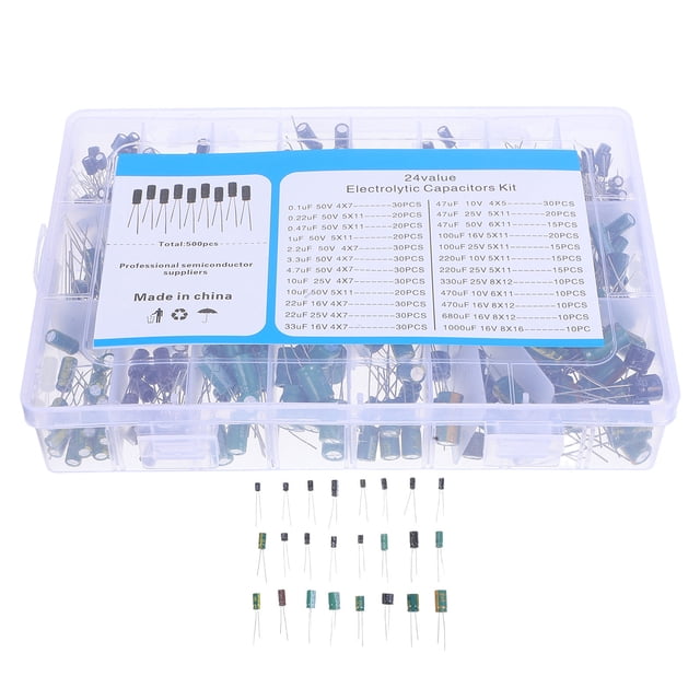 BALAHAPY 500Ud Kit De Condensadores Electrolíticos De Aluminio Para Radios Y Con Resistencia Al Calor