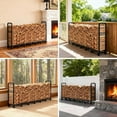 thumbnail image 6 of 8 Ft Metal Firewood Rack, Adjustable Fire Wood Rack with 2 Lock Rings, Indoor Outdoor Log Holder, Heavy Duty Firewood Holder, Holds Up to 660 LB, 6 of 8