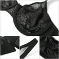 thumbnail image 2 of Exerin Women's Plus Size Sexy Lace Full Coverage Unpadded Underwire Bras Minimizer Mesh Bra(36D,Black), 2 of 6