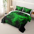 thumbnail image 3 of Feelyou Western Moth Bat Quilt Full, Gothic Halloween Skull Full Bedspread Sets, Black Green, 3-Piece, 1 Comforter and 2 Pillowcases, 3 of 7