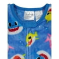 thumbnail image 2 of Pinkfong Baby Shark Newborn Baby Boys Fleece Zip Up Coverall Woobie Newborn to Infant, 2 of 4