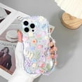 thumbnail image 4 of Compatible for iPhone 14 Pro Max Case Clear Cute Flower Floral with Chain Wave Frame for Girls Women Pattern Soft TPU Shockproof Protective Girly-Colorful Floral, 4 of 13
