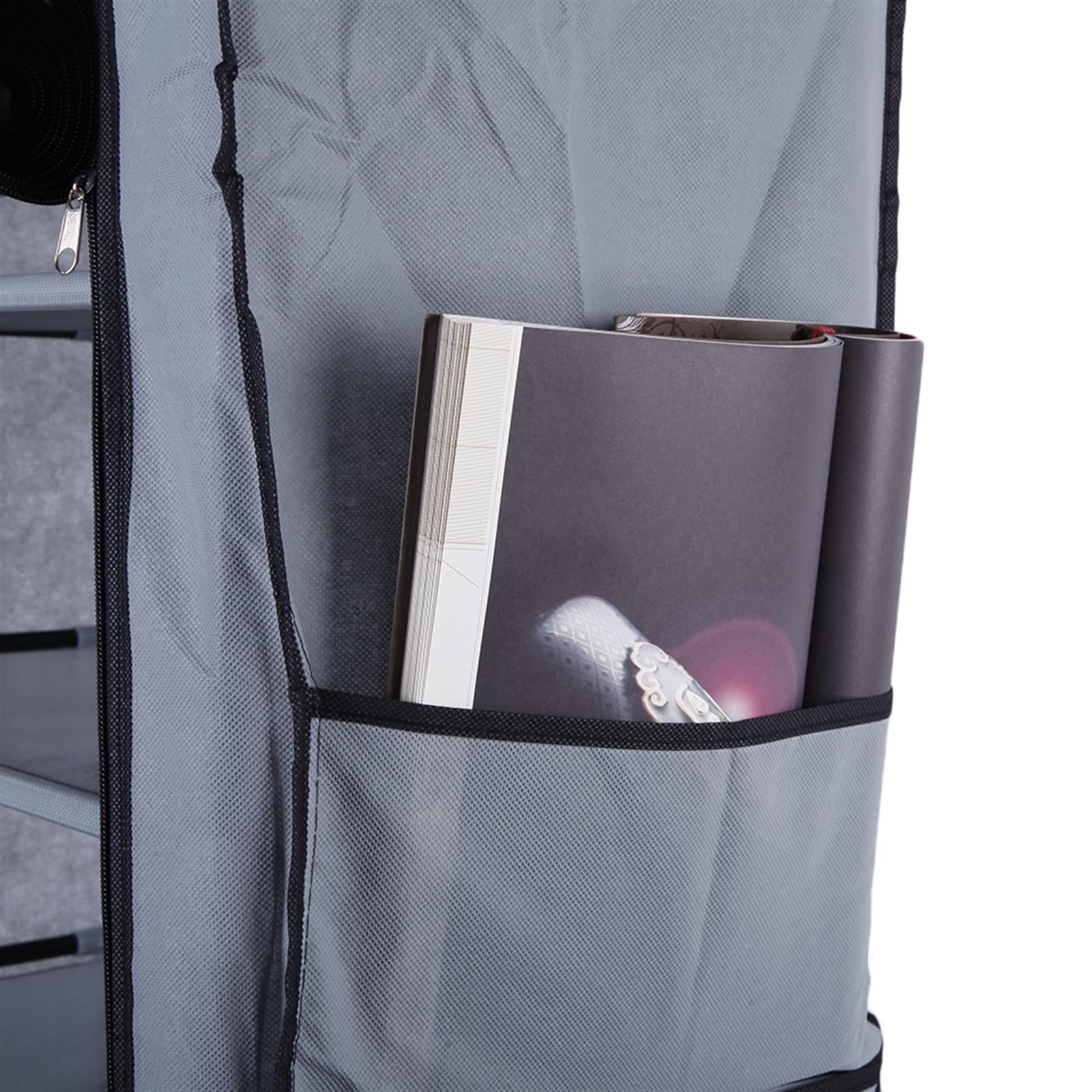 10 Tiers Shoe Rack Non-woven Fabric Cover Room-saving Closet Shoe Storage Shelf Gray