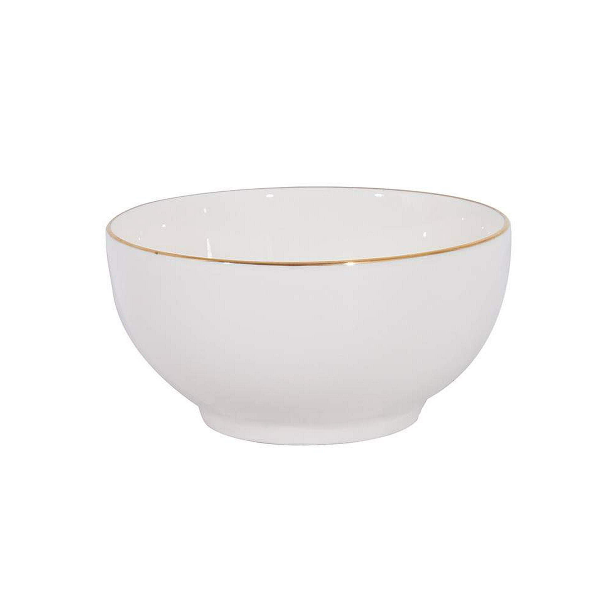 Bowl Porcelana Blanca Royal 15Cm Con Borde Dorado - Para Frutas Y Cereales