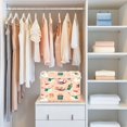 thumbnail image 4 of Yayeee Collapsible Storage Bin with Lid Fabric Closet Decorative Basket with Handles, Beige Christmas Snowman, 4 of 7