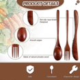 thumbnail image 2 of Wooden Spoon Fork Knife Cutlery Set Kitchen Flatware Set (24 Pieces), 2 of 5