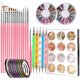 thumbnail image 1 of Diseñador de bolígrafos, herramienta de arte de uñas con 15 pinceles para pintura de uñas, herramienta de puntos para uñas, lámina de uñas, cinta para manicura, diamantes de imitación de color compati Afortunado Sencillez, 1 of 5