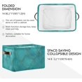 thumbnail image 2 of Coolnut Teal Watercolor Geometric Plaid Rectangle Storage Bin, 15 x 11 x 9.5 in, Collapsible Organizer Storage Basket Home Decor, 2 of 7