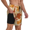 thumbnail image 2 of Naloa Autumn Animal Maple Leaves Print Men Swim Trunks with Compression Liner ,Board Shorts,Men's Swim Shorts with Drawstring and Elastic Waistband-3X-Large, 2 of 6