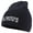 Navy, variant on Famous Embroidered Design 8 Inch Knitted Short Beanie - Black OSFM