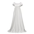 thumbnail image 6 of Oksale Empire Waist Gown Dresses for Women Formal Floor Length Evening Dress Elegant Puff Sleeve Gowns Renaissance Medieval Maxi Dresses Off the Shoulder Victorian Dress White, 6 of 9