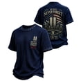 thumbnail image 2 of LNZGNM 9/11 Memorial T-shirts for Men Short Sleeve Waffle Knit Patriotic Soft Lightweight with Relaxed Fit Shirt Cozy Everyday Look,Navy(L), 2 of 2