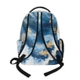 thumbnail image 3 of SEANATIVE School Backpack for Kids Lightweight Children Bookbag Travel Daypacks with Front & Side Pockets Students Rucksack for Middle High School, Marble Blue Gold, 3 of 7