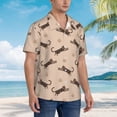 thumbnail image 5 of Xecao Leopard Print print Hawaiian shirt - a stylish short-sleeve button-down for men, perfect for casual beach and tropical outings., 5 of 9