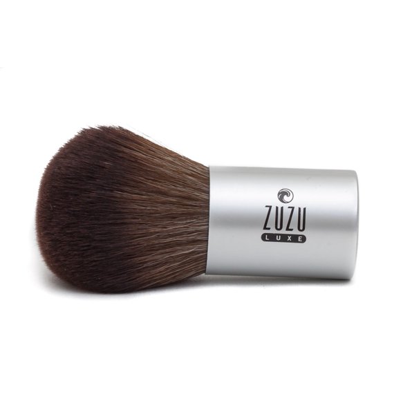 Brocha de maquillaje Kabuki profesional orgánica | Cosméticos Gabriel | Pelo de pony natural apilado para cerdas más suaves | Varita de madera de abedul natural | Denso y no se desprende | Fabricado