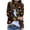 Red, variant on IROINNID Women's Casual Short Jacket Stand Collar Print Open Front Long Sleeve Outwear, Brown
