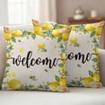 thumbnail image 2 of Lemon Farmhouse Outdoor Pillow Covers 16x16 Set of 2,Waterproof Patio Throw Pillowcase Protectors,Summer Fruit Botanical Beige Burlap Decorative Pillow Shams Cushion Covers for Seat Bed Couch Sofa, 2 of 8