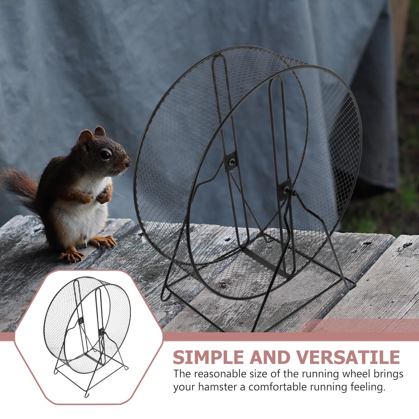 IBASETOY Silent Hedgehog Running Wheel for Hamster Exercise Comfortable for Night Use for Gerbils and Squirrels