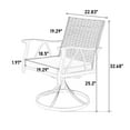 thumbnail image 6 of 7-Piece Outdoor Wicker Patio Dining Set: Swivel Rocker Chairs, Steel Table Top, Removable Cushions for Backyard, Garden, Deck, Poolside (Brown/Grey), 6 of 7