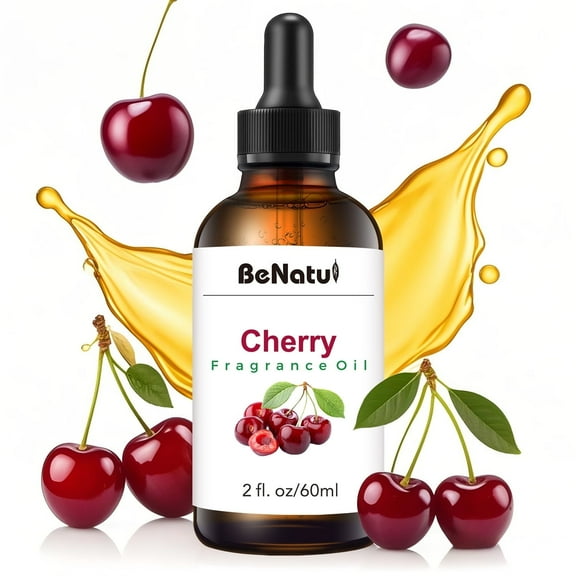 BeNatu 60ml Cherry Fragrance Oil - Sweet Fruity Scented Oil for Diffusers, Candles & DIY Crafts | Juicy Berry Aroma, Long-Lasting Fragrance