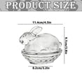 thumbnail image 3 of Bunny on Nest Glass Dish, Rabbit-Shaped Candy Dish with Lid, Crystal Candy Jar for Cookies, Snacks and Desserts, Vintage Candy Bowl for Easter Spring Home Kitchen Office Table Decor, Clear, 3 of 5