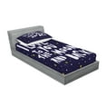 thumbnail image 2 of Ambesonne Starry Sky Fitted Sheet & Pillow Sham Set, Planets Galaxy Space, Twinxl, Dark Blue Grey Multicolor, 2 of 2