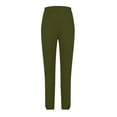 thumbnail image 4 of lcziwo High Waisted Leggings for Women Casual Split BottomFull Length Yoga Pants Solid Color Tummy Control Tight Legging Army Green M, Weekly Sale, 4 of 7