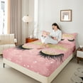 thumbnail image 4 of Castle Fairy Elegant Eyelash Girl 4 Pieces Queen Sheet Sets,Bling Makeup Ultra Soft Flat Sheet,Dreamy Princess Queen Fitted Sheet,Microfiber Bedroom Decor, 4 of 7