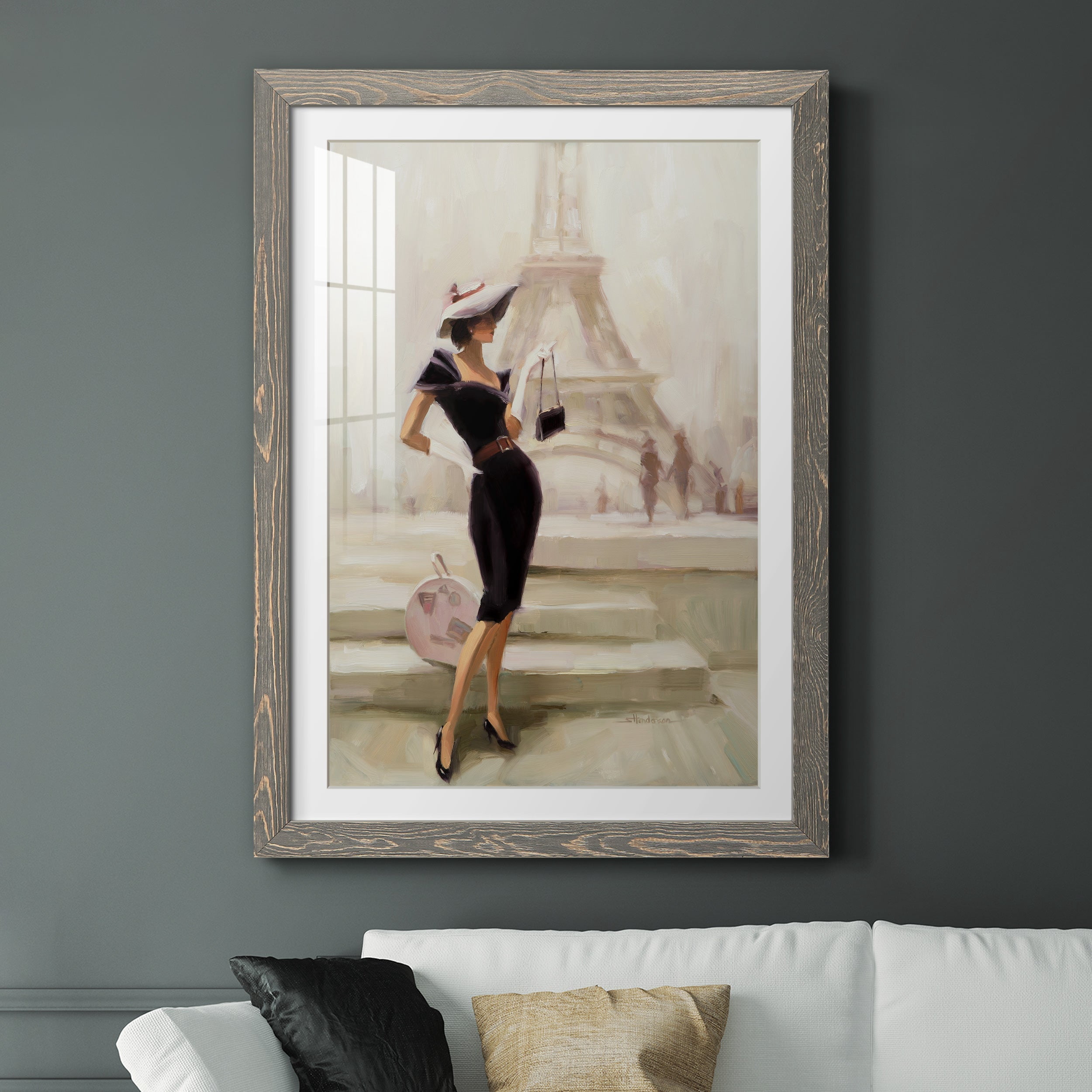 Love, From Paris - Premium Framed Print - Distressed Barnwood Frame - Ready to Hang