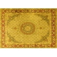 thumbnail image 1 of Ahgly Company Machine Washable Indoor Rectangle Medallion Yellow Traditional Area Rugs, 7' x 9', 1 of 4