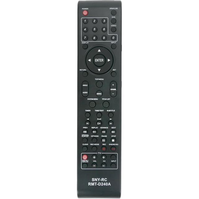 Control Remoto RMT-D240A Compatible con Reproductor VCR DVD RDR-VX555 RDR-VXD655 SDR-VX525 Infrarrojo