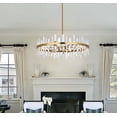 thumbnail image 2 of Elegant Lighting Serena 36" Round Iron and Crystal Chandelier in Satin Gold, 2 of 7