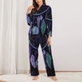 thumbnail image 2 of Kdxio Dreamcatcher With Colorful Feathers Women's Pajama Sets Long Sleeve Button Down Sleepwear Nightwear Soft Pjs Lounge Sets-Small, 2 of 7