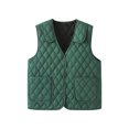 thumbnail image 3 of Nfurl Womens Lightweight Quilted Vests Warm Solid Color Button V Neck Puffer Sleeveless Jacket Casual Outerwear Fall Fashion Coats Green XL, 3 of 6