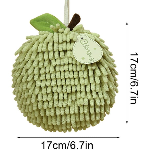 Yhmxh Toalla de mano de bola suave con lazo para colgar para el baño. Toalla de bola decorativa con diseño de fruta adorable. Juego de toallas de bola suaves y absorbentes para la cocina y el baño.