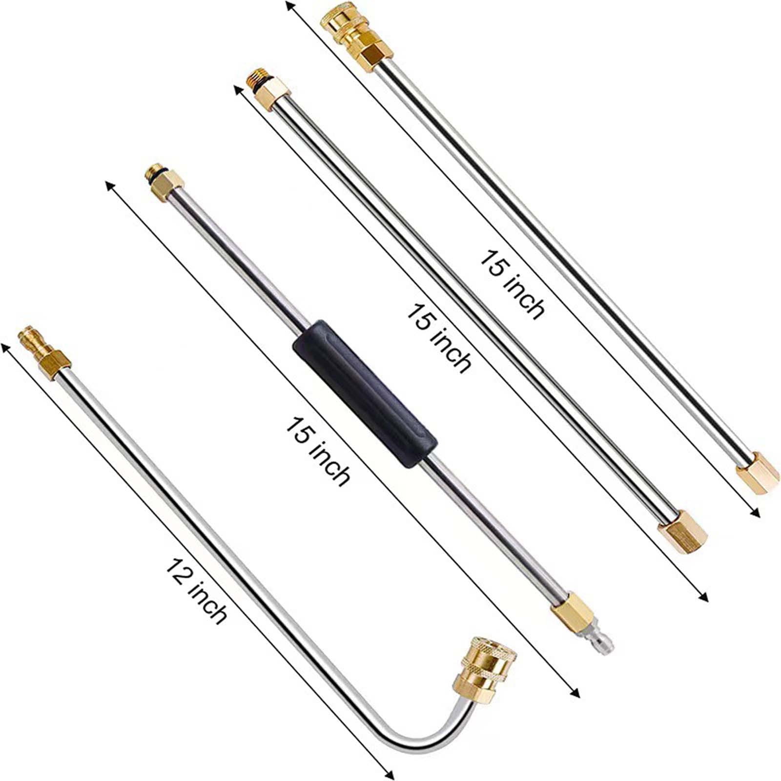 Combined Telescopic High Pressure Sprinkler Kit,7 Pieces Combined Telescopic Rod,Brass and Stainless Steel Construction,Ideal Clean Tools for Hard-to-Reach Areas,Like Gutter and Roof