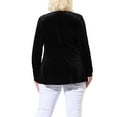 thumbnail image 4 of Agnes Orinda Women's Plus Size Festival Party Velvet Curvy Fall Winter Babydoll Blouse 1X Black, 4 of 7