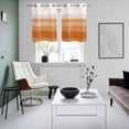 thumbnail image 4 of Orange White Ombre Kitchen Curtains Small Short 39 Inch Length, Farmhouse Retro Simple Striped Art Grommet Top Bedroom Living Room Curtains, Light Filtering Cafe Curtain Drapes 2 Panels Set 55''x39'', 4 of 9