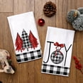 thumbnail image 3 of Christmas Kitchen Towels Set of 2,Black Buffalo Plaid Xmas Tree Dish Towels 18x26 Inch Drying Dishcloth,Farmhouse Home Decoration AD008, 3 of 6