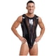 thumbnail image 4 of Body de charol para hombre, lencería de una pieza con aspecto húmedo, ropa para discoteca Rave, traje de leotardo con entrepierna abotonada de malla, monos ajustados, 4 of 5