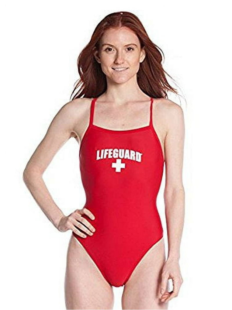 Lifeguard Officially Licensed Swimsuit for Women & Ladies, One Piece Swimming Suit, Elastic Comfort Straps.