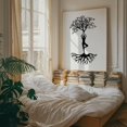 thumbnail image 2 of Yoga Body Tree With Roots Silhouette, Vrksasana - Digital Art Minimalist Nature Spiritual Black and White Oak Framed Wall Art Print 16 x 24 inches, 2 of 12