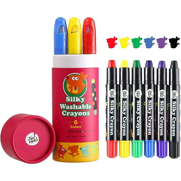 Crayons soyeux lavables pour tout-petits - 6 comptes ; crayons