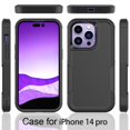thumbnail image 2 of ELEHOLD for iPhone 14 Pro 6.1 inch Case, Armor Rugged Hard PC Soft TPU Hybrid Anti-Drop Camera Lens Protection Shockproof Glossy Non-Slip Slim Fit Case for iPhone 14 Pro,Purple, 2 of 6