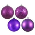 thumbnail image 2 of Vickerman 4.75" Plum 4-Finish Ball Ornament Assortment, 4 per Box, 2 of 2