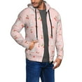 thumbnail image 2 of Honeii Rabbit And Cherry Print Hoodies for Men, Pullover & Full Zip, Breathable Zip up Hoodie, Sweatshirt-Medium, 2 of 5