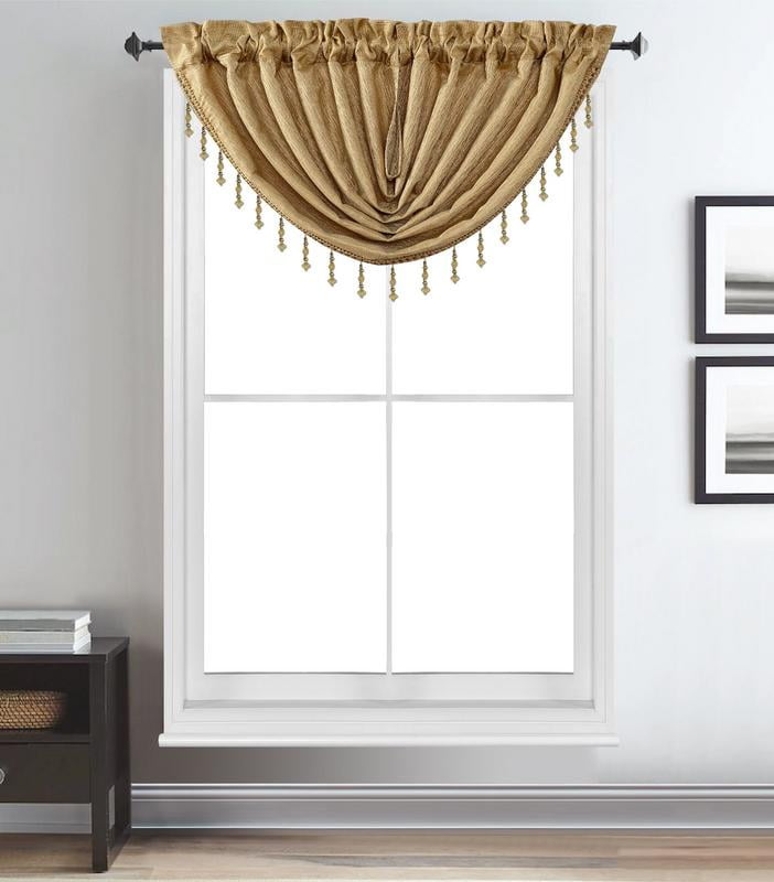 Melanie Jacquard Rod Pocket Window Treatment Luxury Waterfall
