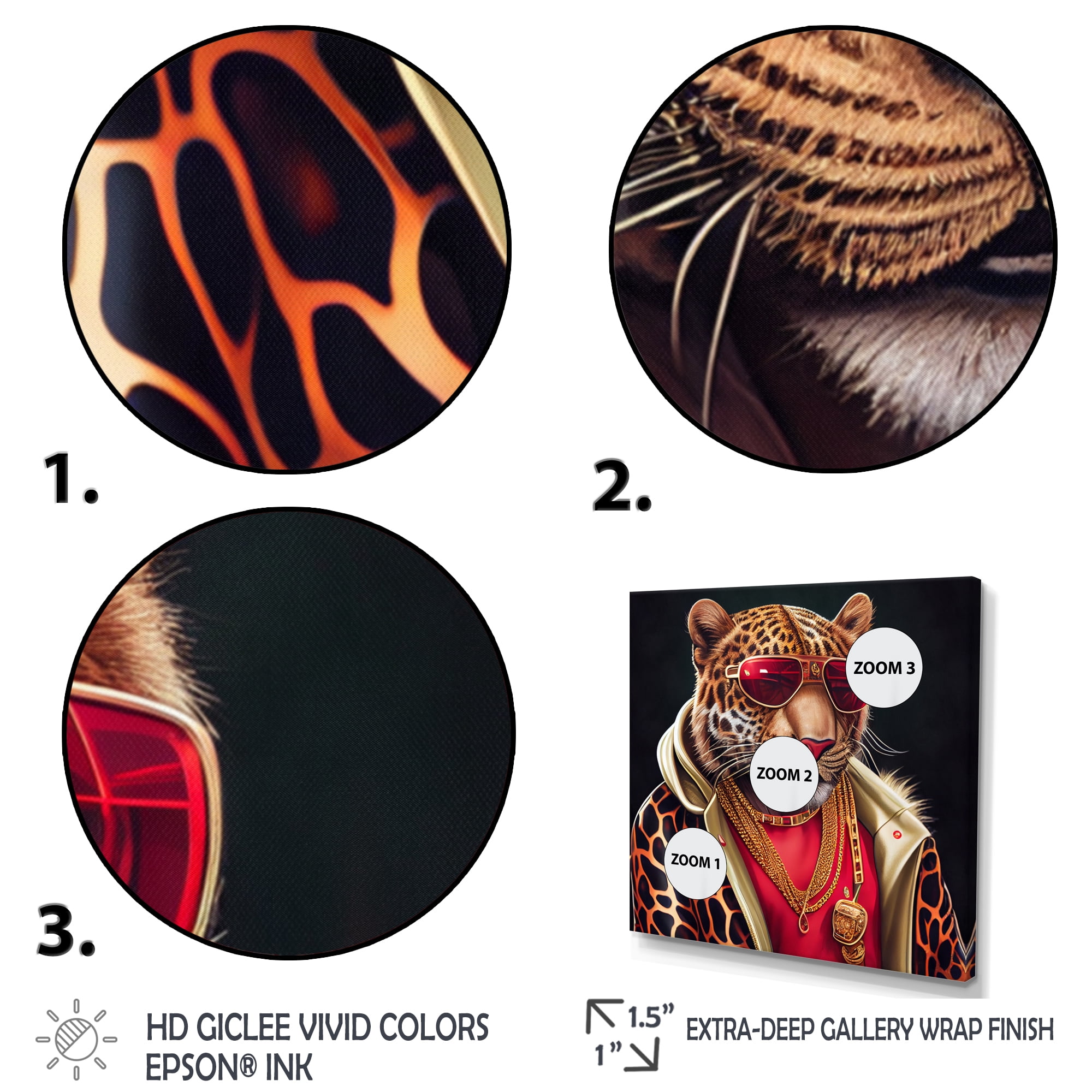 Designart Fashion Tiger I Canvas Wall Art