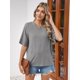 thumbnail image 3 of Camiseta Sherosa moderna para mujer, media manga, gris, talla M, 3 of 6