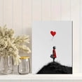 thumbnail image 2 of Qisvanset Robe Rouge de Fille Solitaire Cœur Ballon Toile Art Mural 15.75x11.81 Pouces, 2 of 8